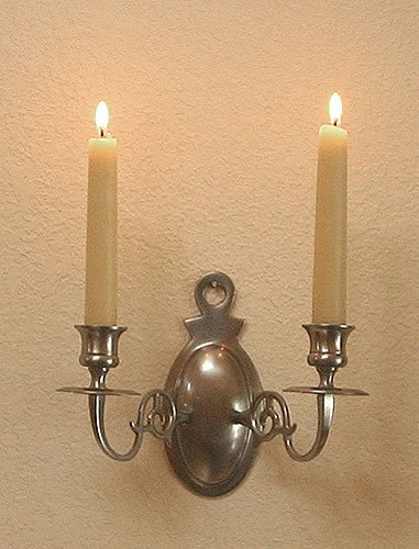 Double Arm Oval Sconce Pewter