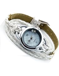New Ladies Woman Elegant Candy Leather Strap Quartz Bracelet Wrist Watch White