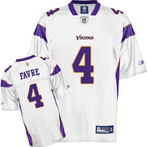 Reebok Minnesota Vikings Brett Favre Replica White Jersey Medium