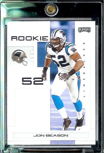 2007 Playoff NFL Playoffs Football # 147 Jon Beason - Carolina Panthers (RC) Rookie Card - Premium Trading Card in Protective Display Case