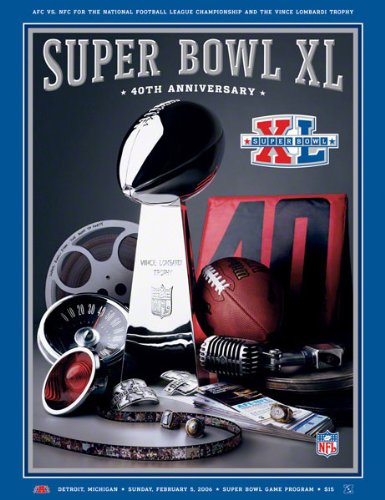 Canvas 36 x 48 Super Bowl XL Program Print | Details: 2006, Steelers vs Seahawks