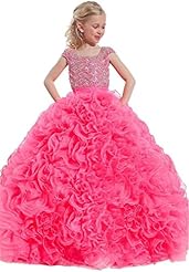 Girls Crystal Lace Flower-Girl Dress/Pageant Dress 