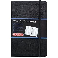 Herlitz 10789444 Gesch�ftsbuch, Lederoptik, schwarz, liniert, A6, 96 Blatt,Inhaltspapier 80g/m� Notizbuch Classic Collection