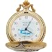 Infinity Pocket Watches 39 WWII Pocket Watch with White Face & Black Hands & Image of Fighter Aircraft