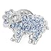 Pugster Topaz Blue Sheep Animal Brooches Pin