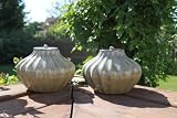 2pk Simone Hand Painted Ceramic Firepots - Tan