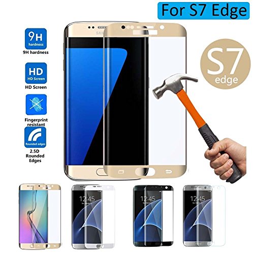 Tempered Glass Screen Protector 3D Full Screen Curved to Edge for Galaxy S7 Edege (white)