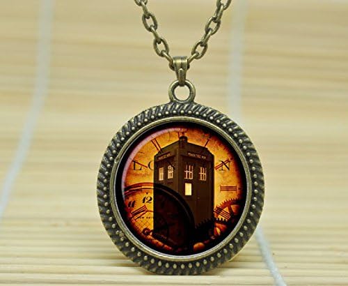 ArtShop (U Pick ) Doctor Who Pendant Doctor Who Necklace Tardis Jewelry Tardis Pendant Time Machine Glass Cabochon Necklace A0502