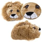 Fuzzy Lion Animal Slippers for Women