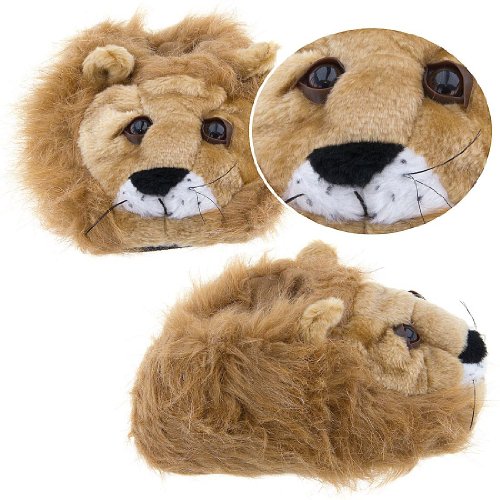 Fuzzy Lion Animal Slippers for Women