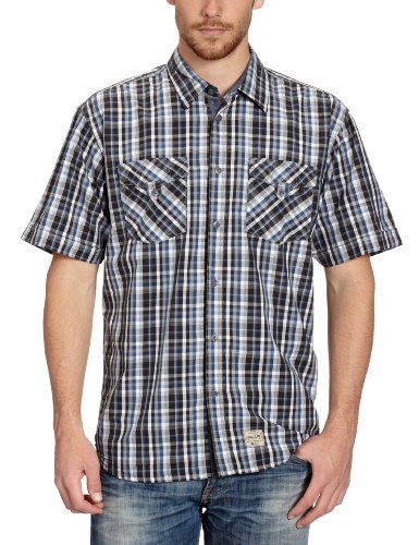 TOM TAILOR Herren Freizeithemd 20171310010/Ray metalbutton check shi, Gr. 52/54 (XL), Grau Preisvergleich