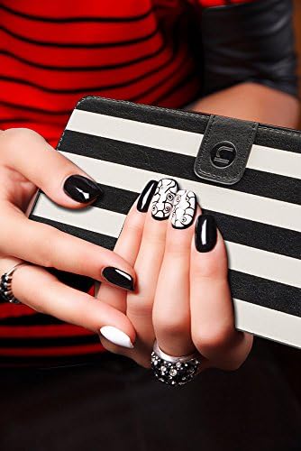 Inndise 4.7-Inch PU Leather Wallet Case with Kickstand and Wrist Strap for iPhone 6 / 6s, Black and White