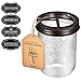 Mason Jar Toothbrush Holder - Bronze - with 16 Ounce Ball Mason Jar,Premium Rustproof 304 Stainless Steel Lid and Chalkboad Labels - Rustic Farmhouse Decor Bronze Bathroom Accessories/Bronze
