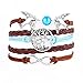 Nobio Retro Vintage Cute Handmade Multilayer Pendent Chain Charm Wristband Wrist Bracelet