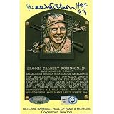 Brooks Robinson Autographed/Hand Signed HOF Plaque Card with HOF 83 Inscription