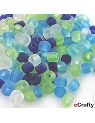 Art and Craft Supply: 500pc Sea Glass Beads Beach Glass OCEAN MEGA MIX Spacers 3.6x3mm Blue Green White 50g 500pc - eCrafty.com