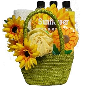 Sunflower Spree Spa Bath and Body Gift Basket Set: Beauty