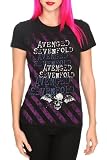 Avenged Sevenfold Purple Stripe Stacked Logo Girls T-Shirt