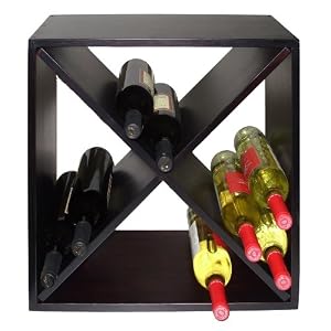 Vinotemp VT-DIAMONDBIN Wood Wine Rack Cube, 24-Bottle by