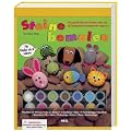 Steine bemalen: Mit Projektbuch, Stein, Farben, Pinsel, Bastelmaterial und Mustervorlagen