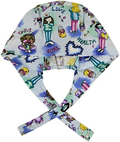 Anno Womens Bleach Friendly Surgical Cap Scrub Tieback Hat Nurse