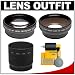 2x Telephoto and .45x Wide Angle Lens Kit for Canon PowerShot G10 & G11 Digital Cameras with Adapter Tube + Accessory Kit