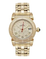 Aqua Master Ladies Round Special Stainless Steel Diamond Watch in Gold Pvd and Diamond cut dial