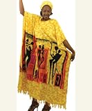 The Party - Abstract Design Caftan Kaftan With Matching Headwrap - Available in Several Colors Schemes