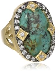 Riccova "Cosmopolitan" 14K Gold Plated Natural African Turquoise Ring, Size 7