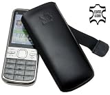 Produkt-Bild: Suncase Ledertasche (Lasche mit R&uuml;ckzugfunktion) f&uuml;r Nokia C5 schwarz