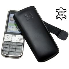 Suncase Ledertasche (Lasche mit R�ckzugfunktion) f�r Nokia C5 schwarz