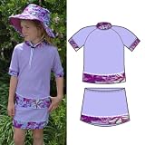 Wave Rider, Girl's UPF50+ UV protective 2 piece swimsuit with built-in bikini
