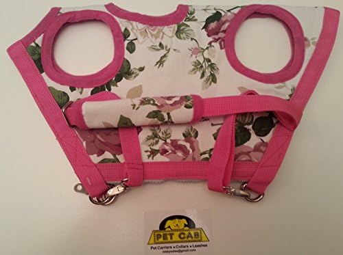 Pet Cab Dog Carrier Washable Soft Sided Fabric 4 Sizes Hands Free Many Colors Gifts Buy It Now Cars Travel Shop Walk Stylish Fashionable Zipper Adjustable Strap Metal Loops For ID Tags Wearable Harness Dogs Roses Medium