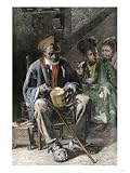African-American Family Eating Hoe-Cake and Clabber in a Cabin Giclee Poster Print, 18x24