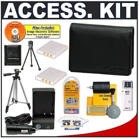 Casio Exilim EX-CASE-10 Leather Case (Black) + (2) Spare NP-40 Battery Packs + Mini... by Casio