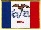 Iowa State Flag Embroidered Patch Iron-On IA Emblem