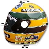 FORMULA ONE AYRTON SENNA F1 WORLD CHAMPION HELMET CD DVD QUARTZ WALL CLOCK WITH BATTERY AND DESK STAND