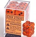 Vortex Dice 16mm d6 Orange/black Dice Block 12 pipped dice