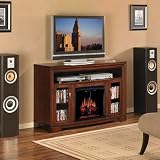 Price Comparisons of Palisades Wall Mount Electric Fireplace & TV Stand in Empire Cherry with 23EF025GRA Electric Insert