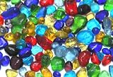 Glass Stones - Red, Blue, Yellow, Green, Purple and Light Blue (Approx 500 Stones) Mosaic, Scrapbooking, Card Making, Decorating and other Craft Projects