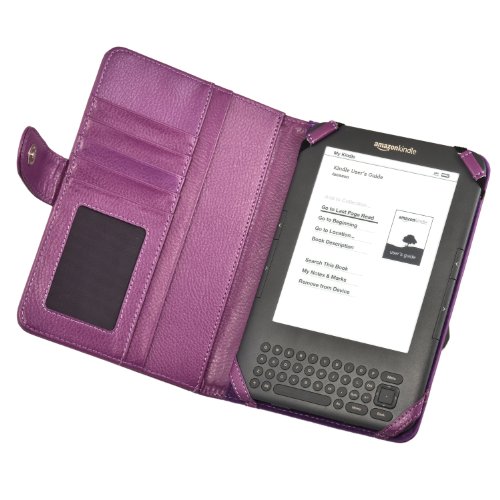 TeckNet® Kindle Keyboard Premium Folio Case / Cover for Amazon Kindle Keyboard / Kindle 3 - Purple