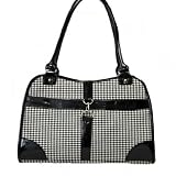 Dog Cat Houndstooth Print Pet Carrier Travel Bag