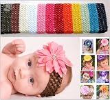 Ema Jane (Headbands Alone) 16 Super Soft Boutique Crochet Headbands - Perfect for Newborn Heads, Baby, Toddler, or Youth (Flowers NOT Included)