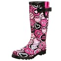 Chooka Women's Hello Kitty Punk Buttons Rain Boot