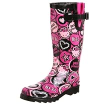 Chooka Women's Hello Kitty Punk Buttons Rain Boot