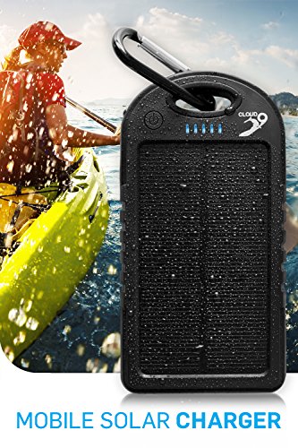 SUNERGYPRO® Solar USB Mobile Device Charger - Sunergy pro, Portable Charger Back up, External Battery 5000mah, Power Pack Portable, Back up Power Bank Water/ Shock/ Dust Resistant, Dual USB Charger for Iphone 6, 6 Plus, 5s, 5c, 4s, 4, Ipod, Ipad Mini Retina (Apple Lightning Adapter Included), Samsung Galaxy Note 2, Note 3, S2 S3, S4, S5, S6. Most Android/windows Smart Cell Phones, Gps, Tablets, GoPro Camera and Other Usb-charged Devices
