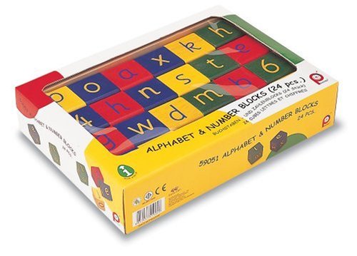 Childrens Toyshop  Toys : Pintoy Wooden Alphabet & Number Blocks