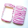 RIM BlackBerry Curve 8300 8310 8320 8330 Rubberized Snap-on Protector Hard Case Image Cover "Pink & White Zebra Pattern" Design