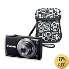 Canon PowerShot A3500 IS 14.1 MP Digital Camera with Case and 3.5-Inch Touch Panel LCD and 5x Ultra Wide Angle Optical Image Stabilized Zoom, Black