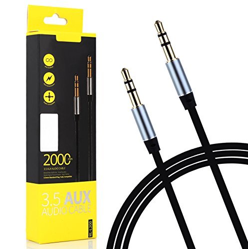 Karnotech REMAX 3.5mm AUX Audio Cable Male To Male for Apple Android Smartphone and Car Stereo (6.6ft Black)